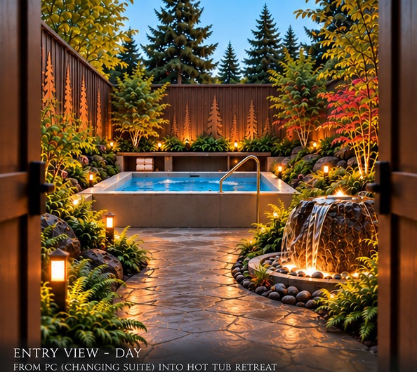 Earth Garden Tub in daylight