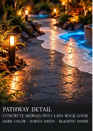 Fire Garden pathway beside the cold plunge