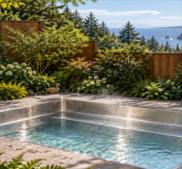 Private hot tub garden